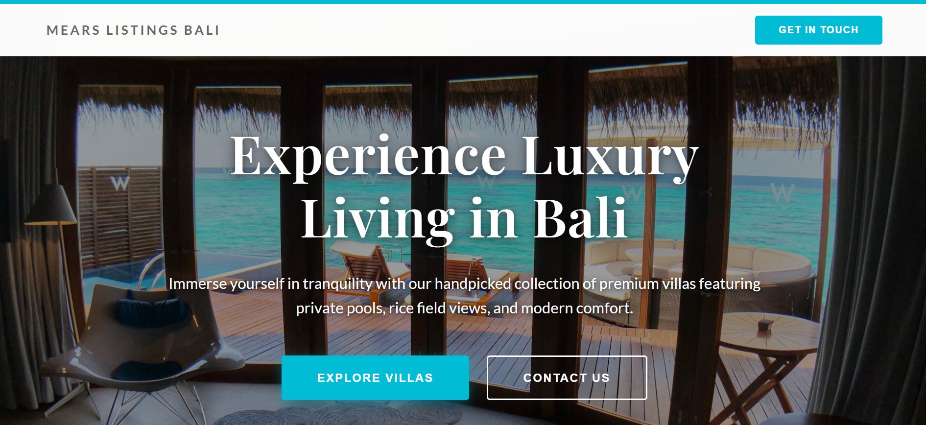 Mears Listings Bali website preview